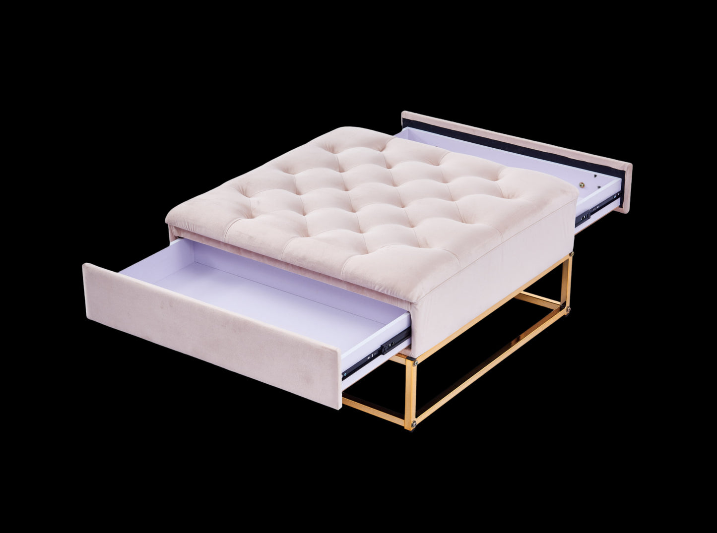 Table Basse à Tiroirs – Gold 80x80x43 cm