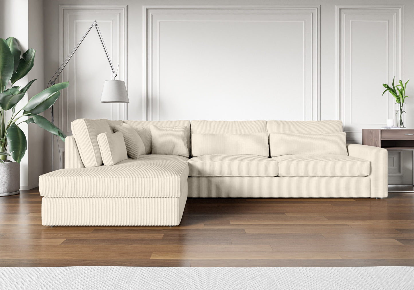 Canapé Bristola – Grand canapé d’angle Gauche moderne (315X230 cm)