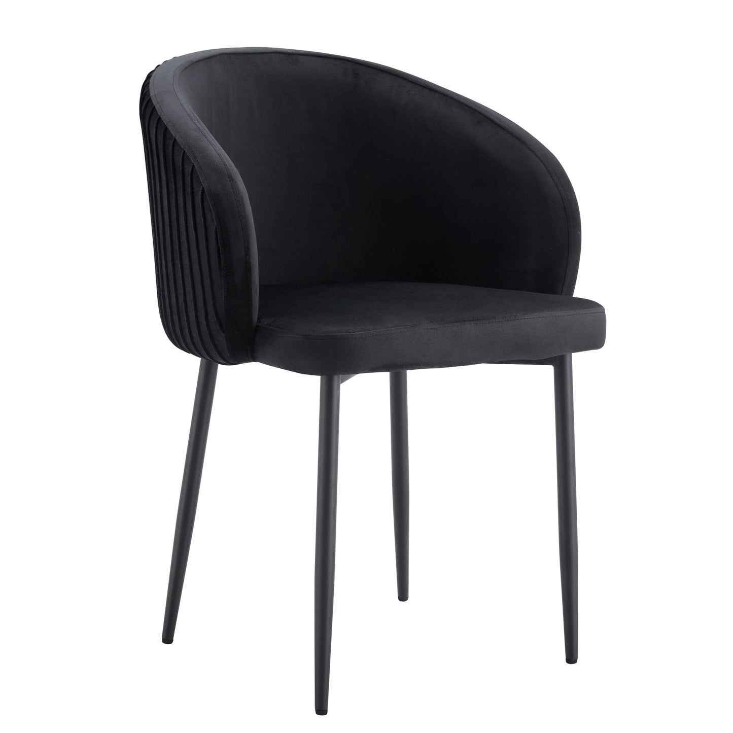 Chaise Carlita avec Accoudoirs et Pieds Métal Noir – Élégance et Confort