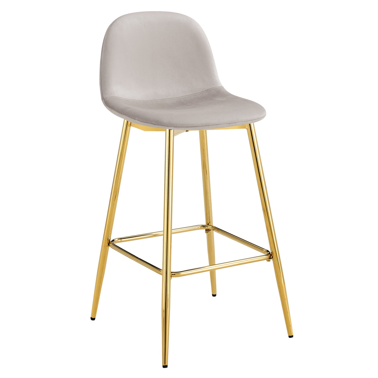 Tabouret de Bar Scandinave en Velours avec Pieds Dorés – Confort et Élégance