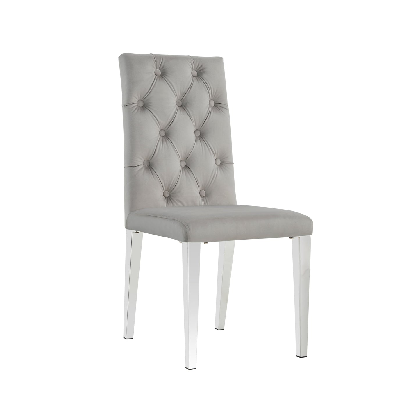 Chaise New Nevada Capitonnée en Velours avec Pieds Chromés – Chic et Confort