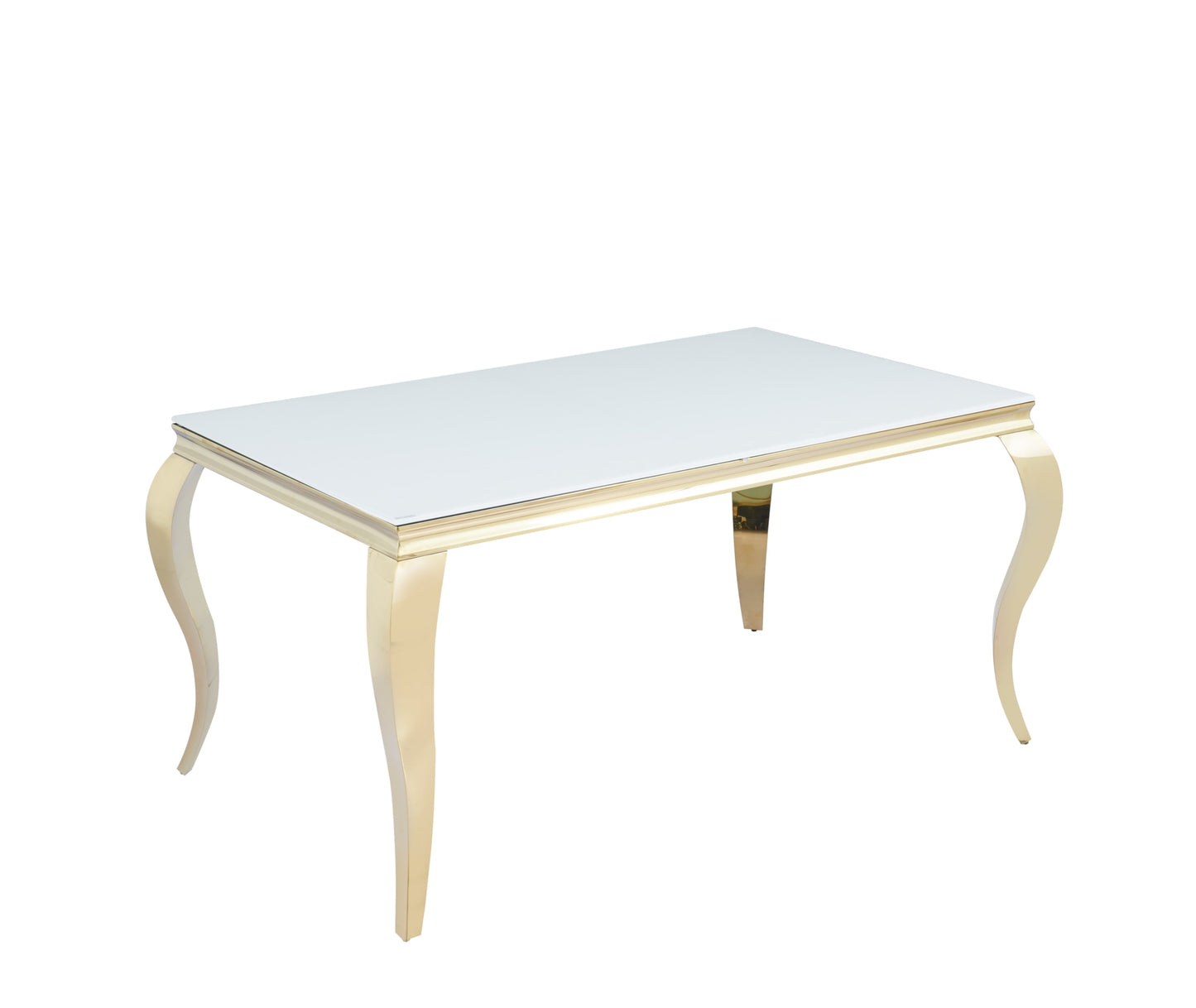 Table repas Baroque Gold Blanc Ultra – 180x90x75 cm