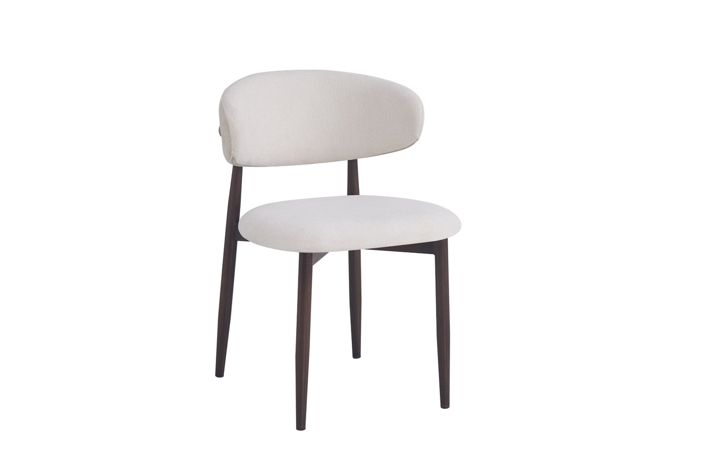 Chaise Lucile en Tissu Beige avec Pieds Effet Noyer – Élégance et Confort