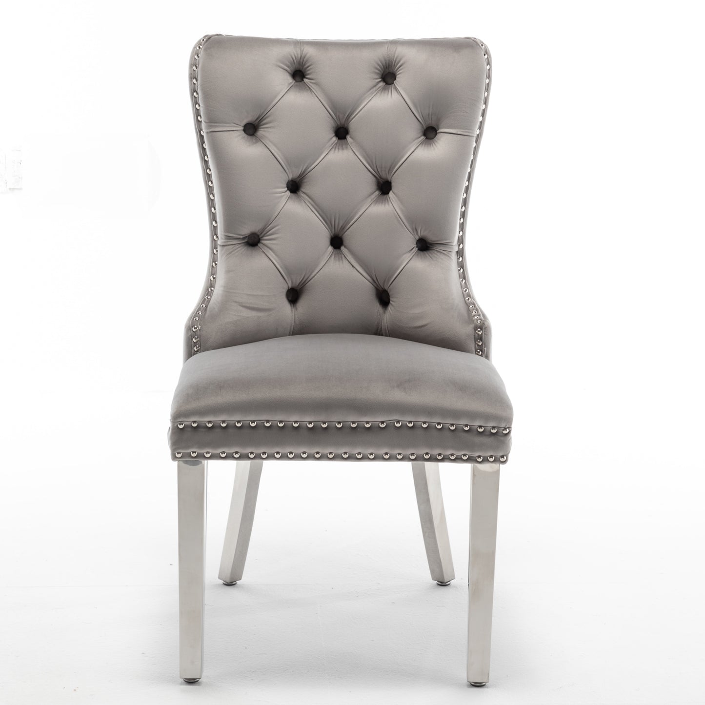 Chaise Poignée Rectangle en Velours avec Pieds Chromés – Élégance et Confort