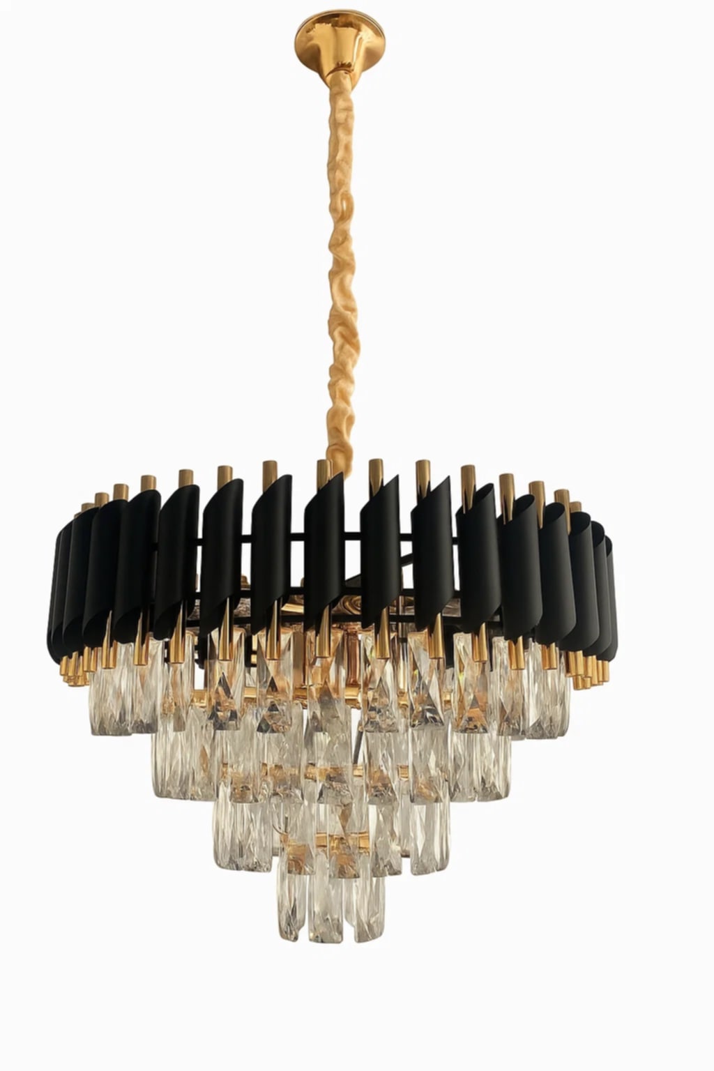 Lustre Lunis en cristal avec câbles réglables 60x60x35 cm – Élégance et luminosité