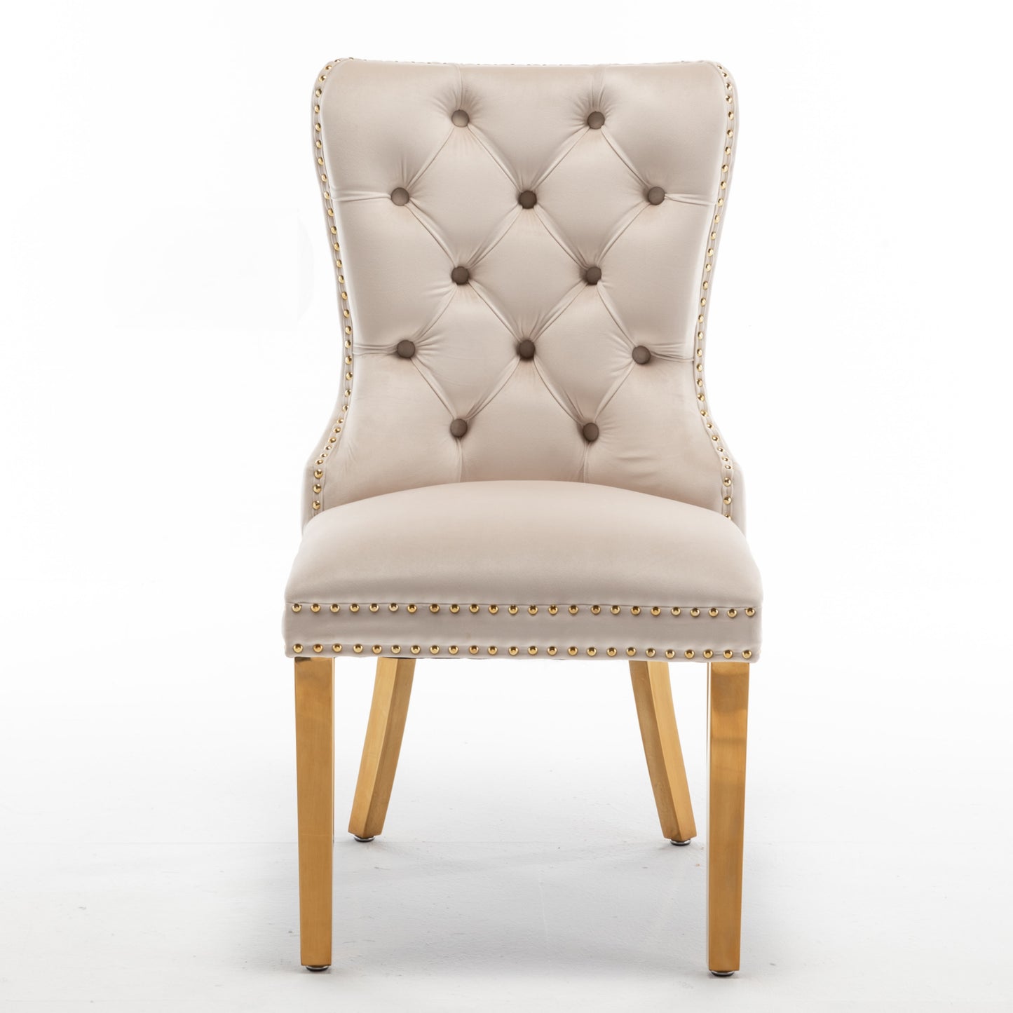 Chaise Poignée Rectangle avec Pieds Dorés – Chic et Confort