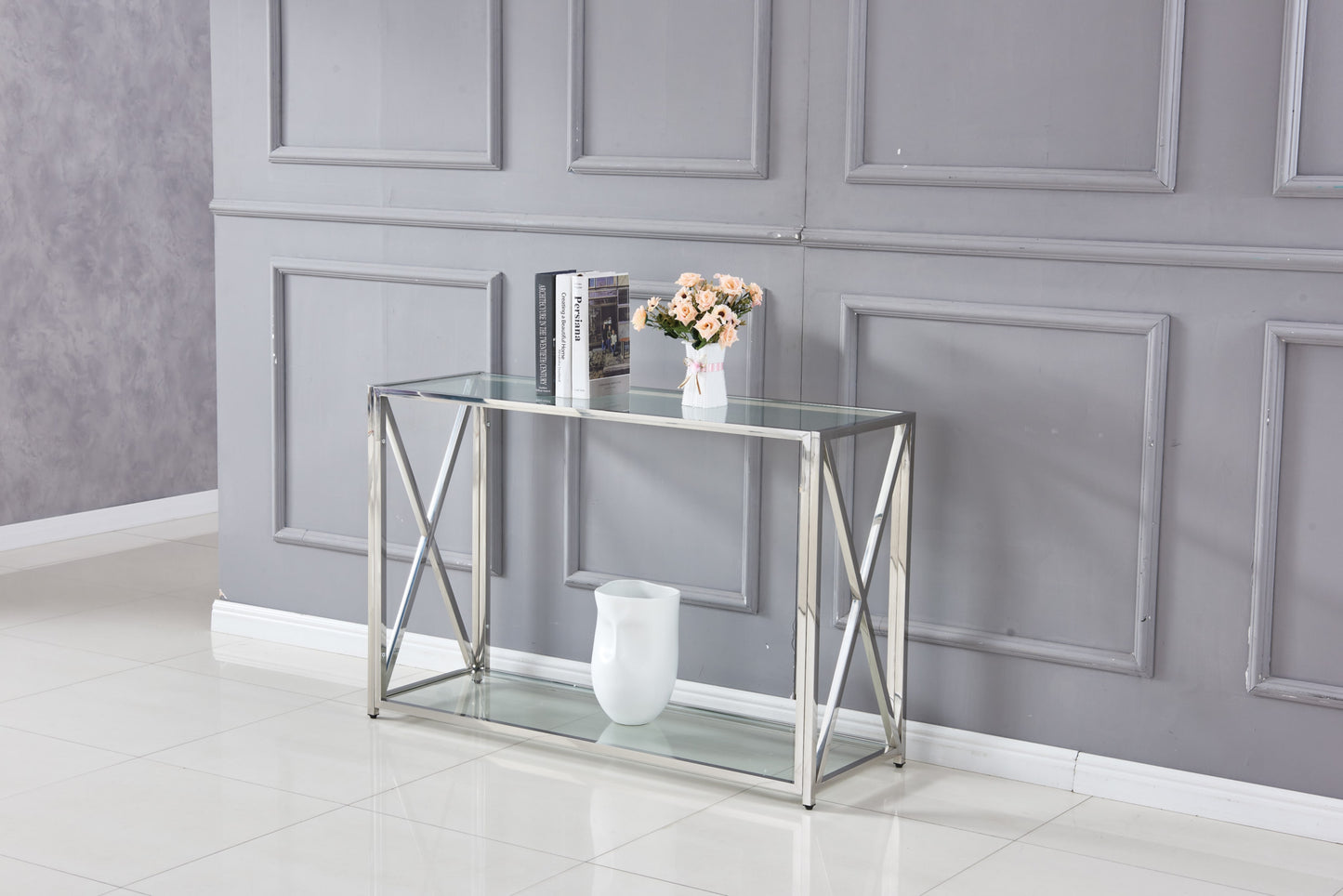Console Kensy en Chrome – 120x40x78 cm