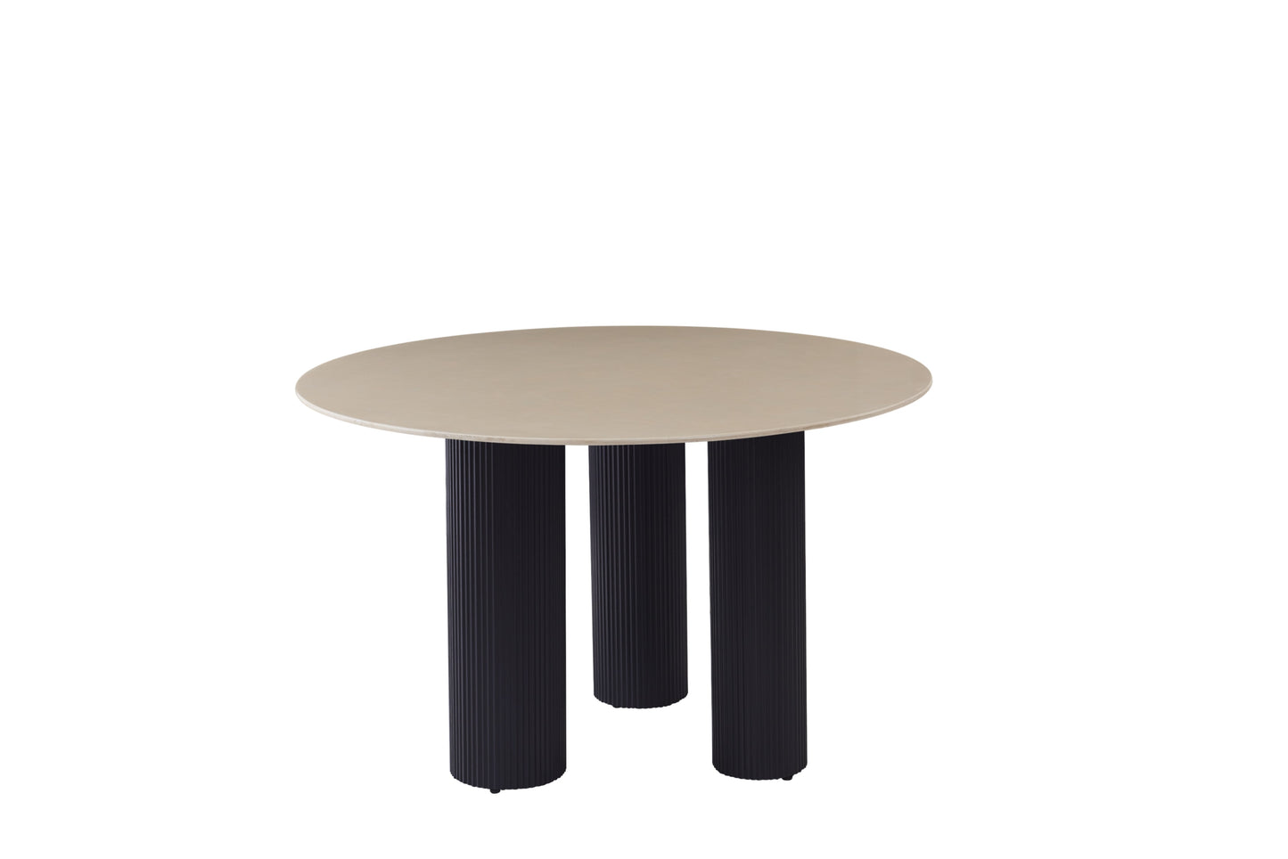 Table de repas Anaïs – Pieds métal noir et plateau céramique Ø120 cm