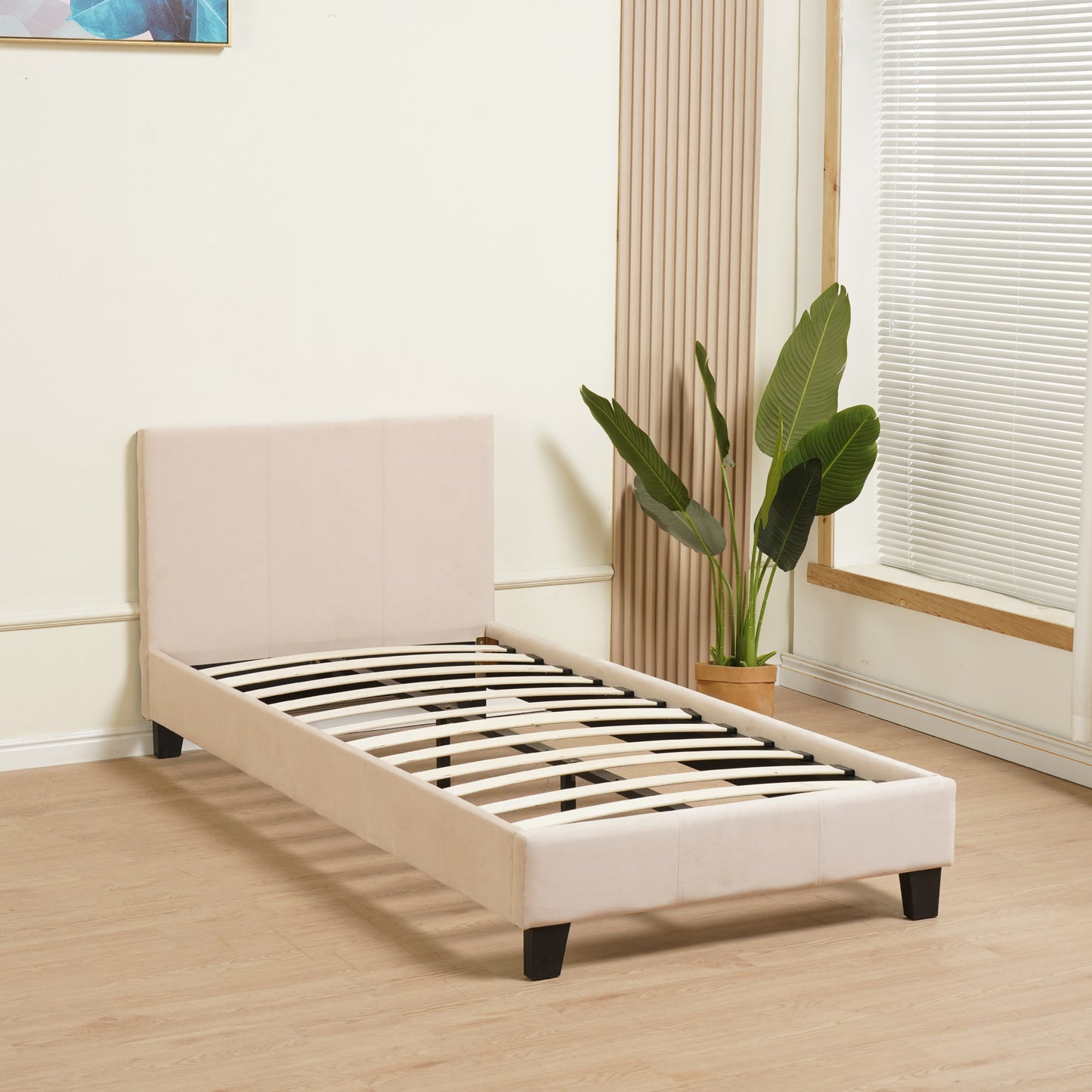 Lit simple Melbourne en velours 90x190 cm – Confort et élégance