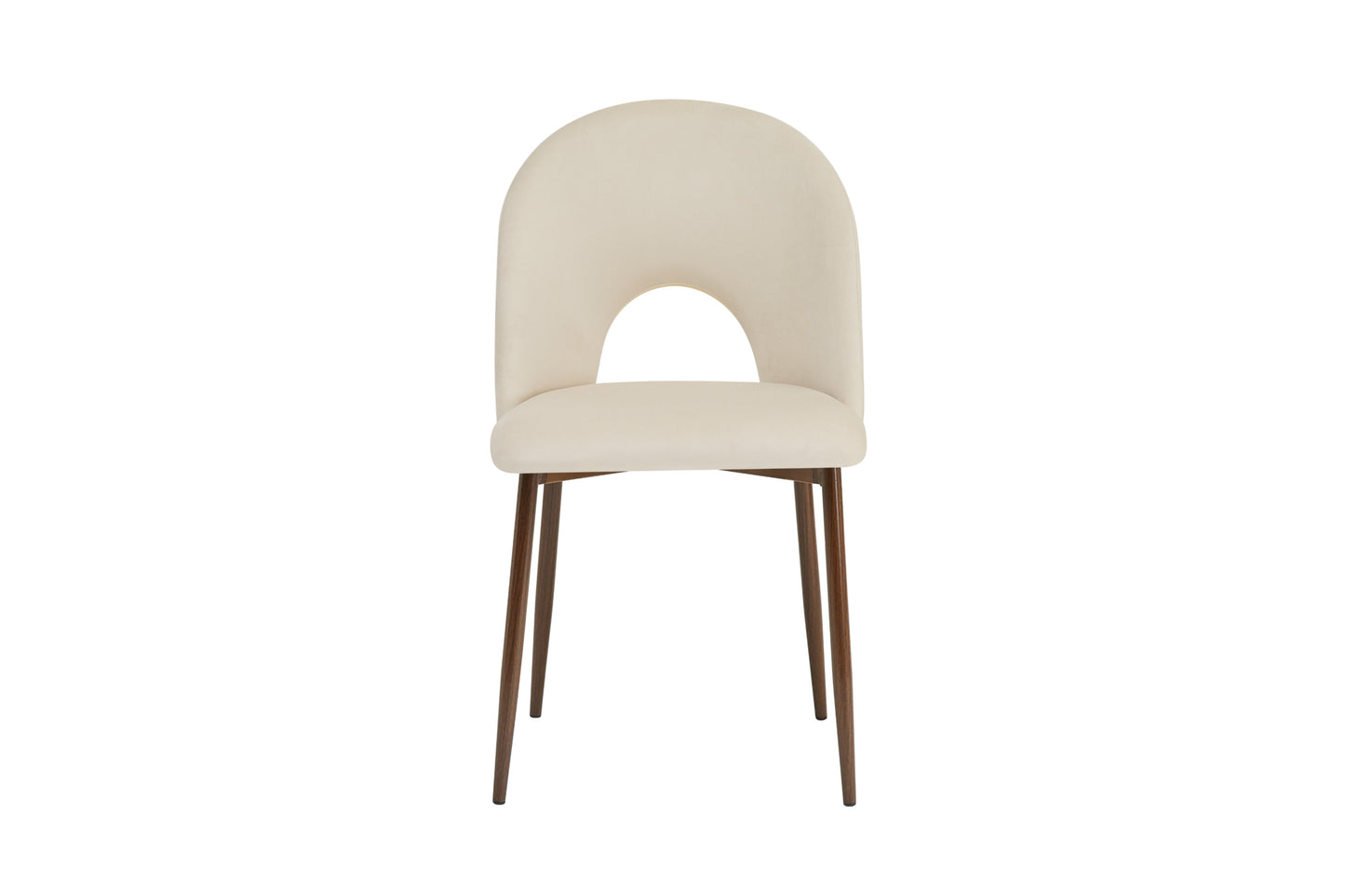 Chaise Teddy en Velours avec Pieds Métal Effet Noyer – Confort et Élégance