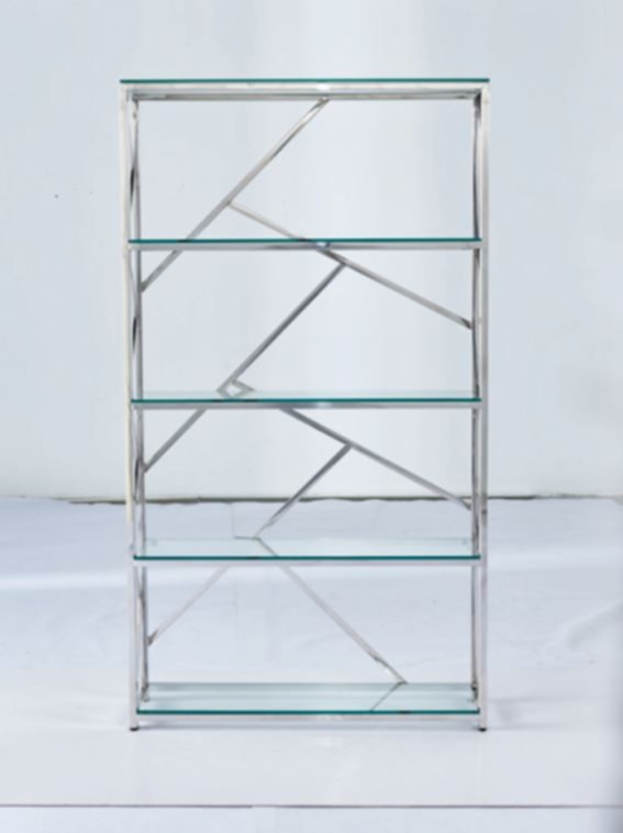 Étagère Geomag – Chrome & Plateaux Transparants 100x30x180 cm