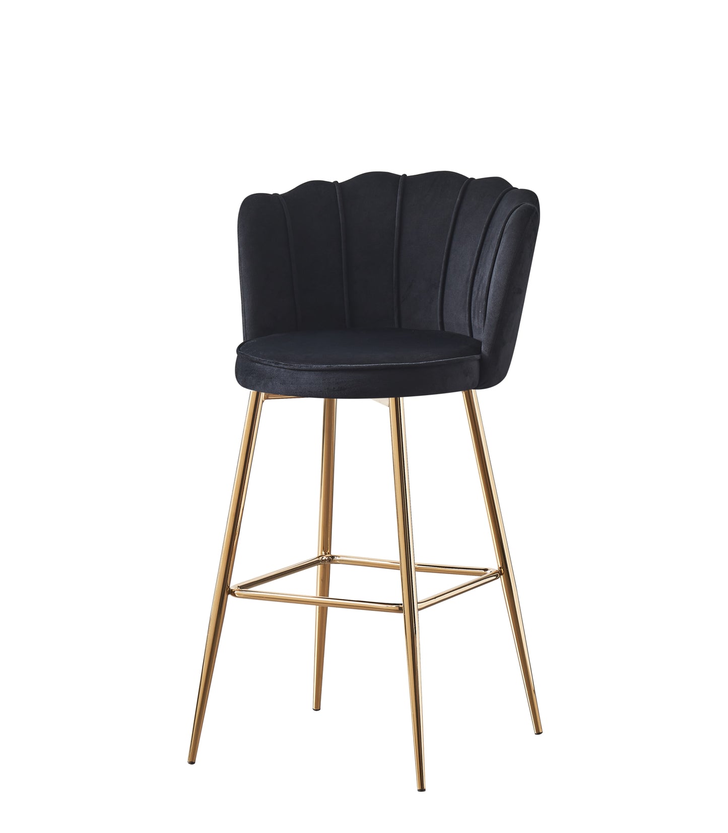 Tabouret de Bar Nymphea en Velours avec Pieds Dorés – Hauteur 65 cm