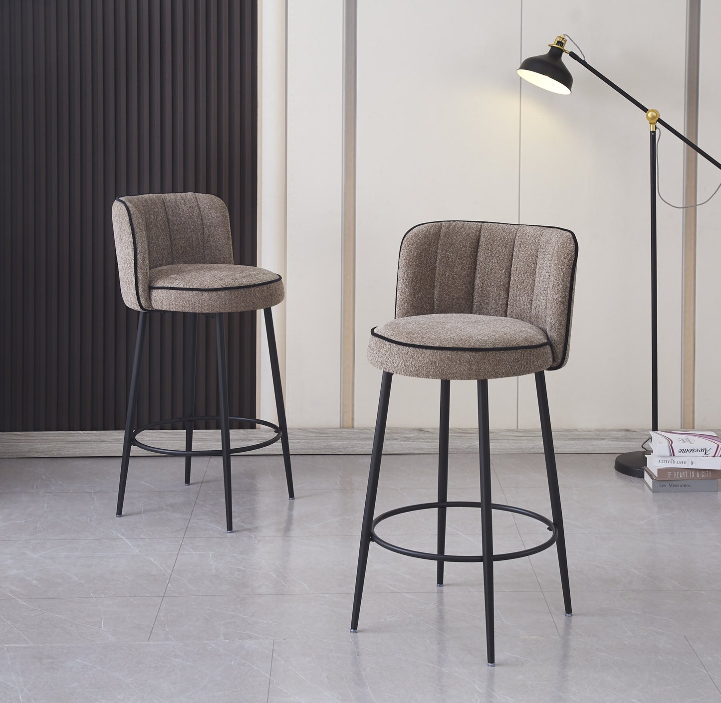 Tabouret de Bar Cathy avec Pieds en Métal Noir – Design Moderne et Confortable