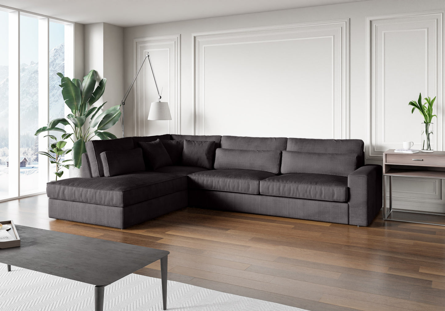 Canapé Bristola – Grand canapé d’angle Gauche moderne (315X230 cm)