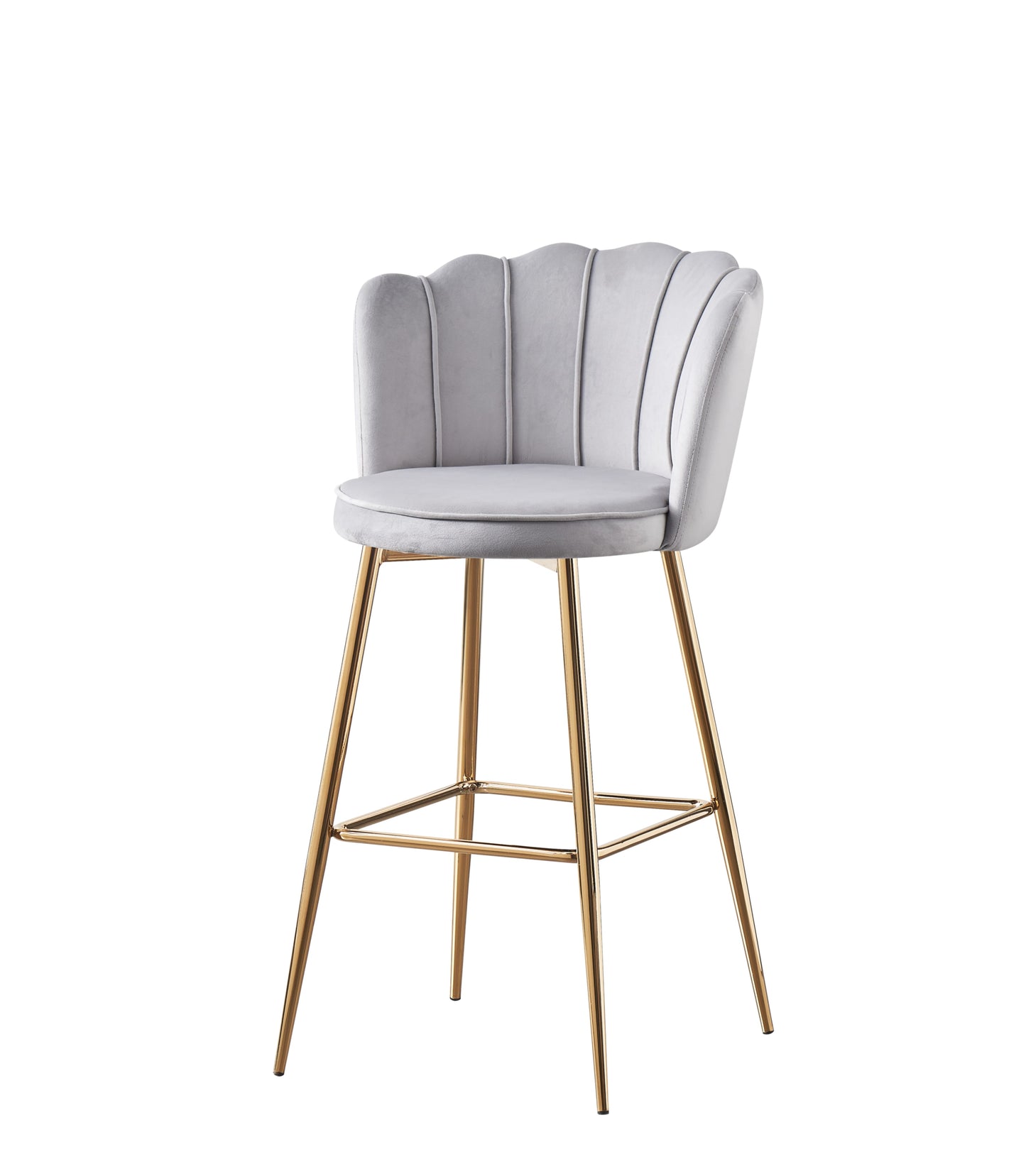 Tabouret de Bar Nymphea en Velours avec Pieds Dorés – Hauteur 65 cm