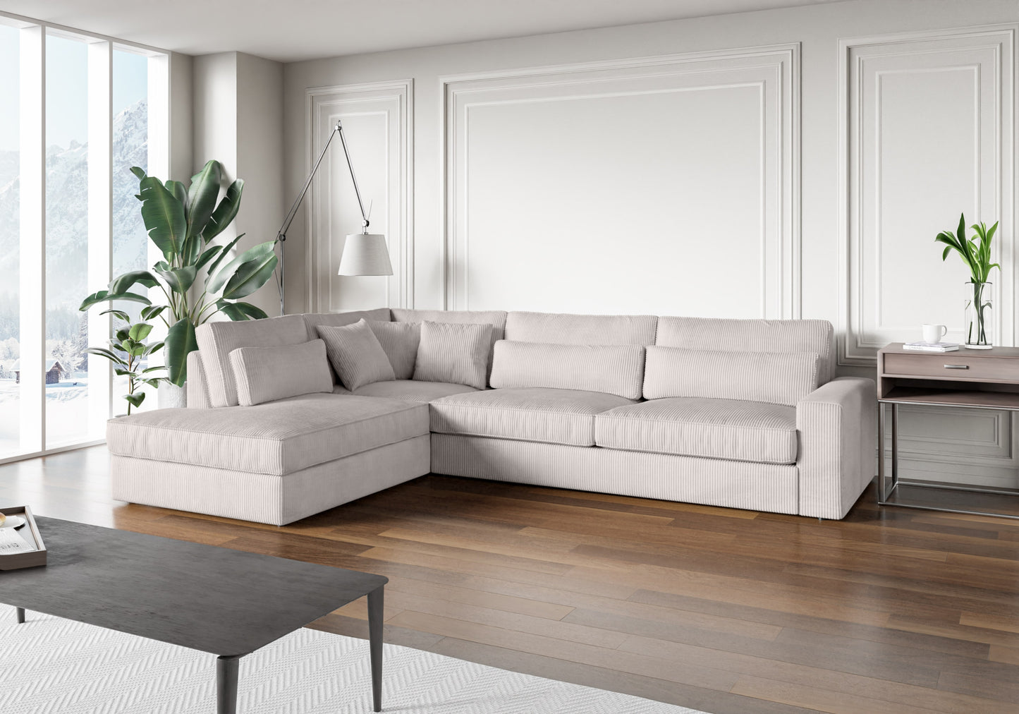 Canapé Bristola – Grand canapé d’angle Gauche moderne (315X230 cm)