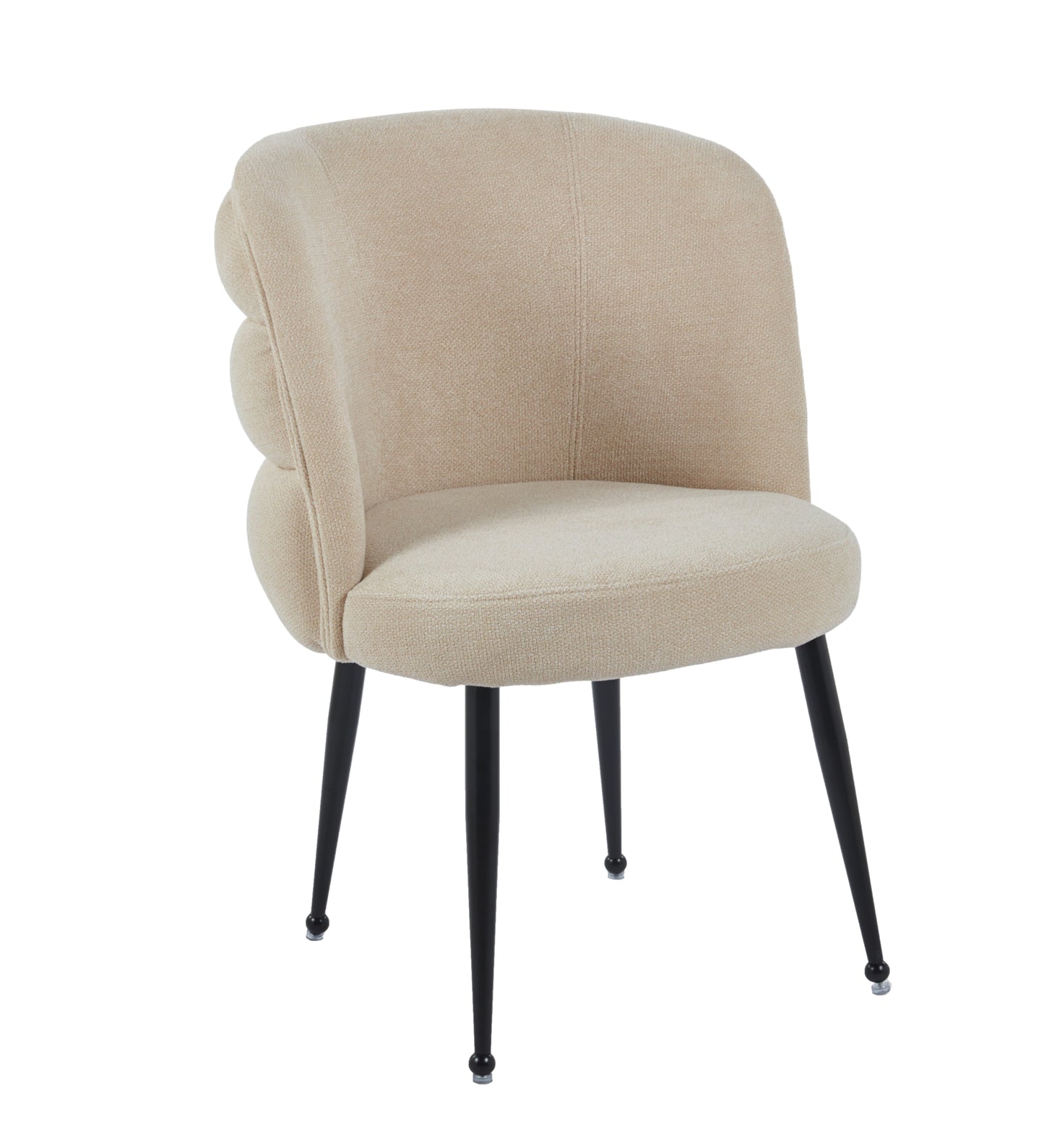 Chaise Sacha en Tissu Effet Lin avec Pieds Métal Noir – Élégance et Confort