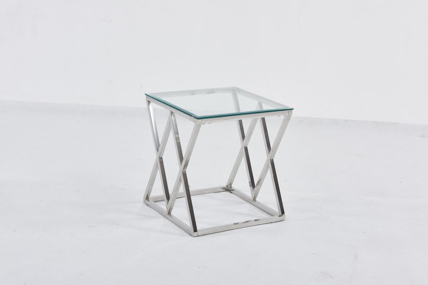 Guéridon Triangle Chrome – Plateau 50x50 cm