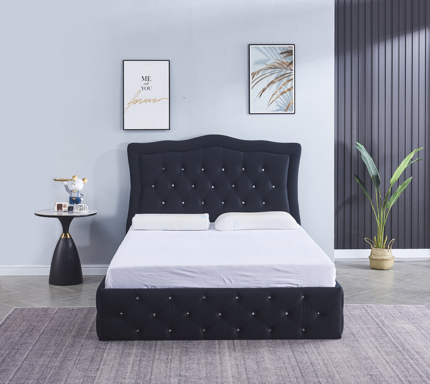 Cadre de lit Trend 160x200 cm en velours élégant – vendu sans sommier