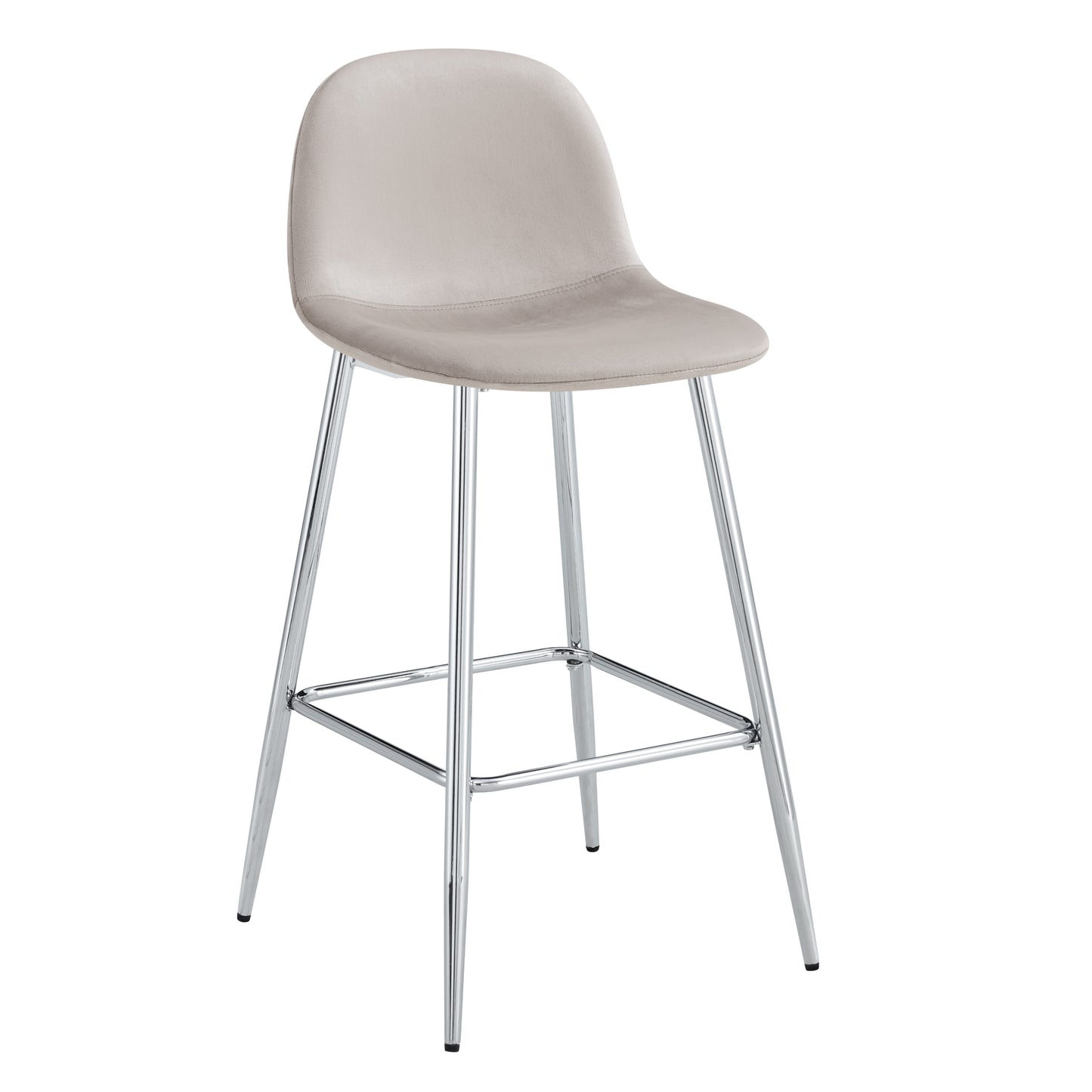 Tabouret de Bar Scandinave en Velours avec Pieds Chromés – Élégance et Confort
