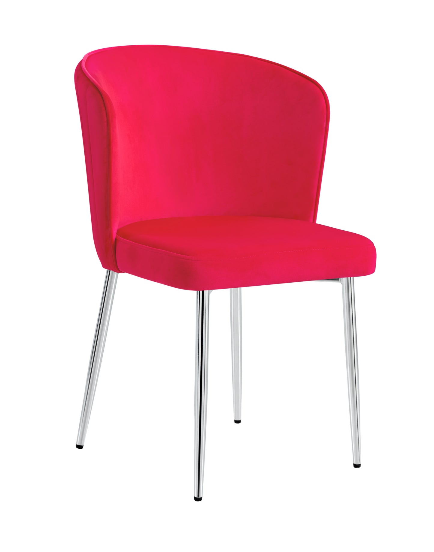 Chaise Diana en Velours Fuchsia avec Pieds Chromés – Élégance et Confort