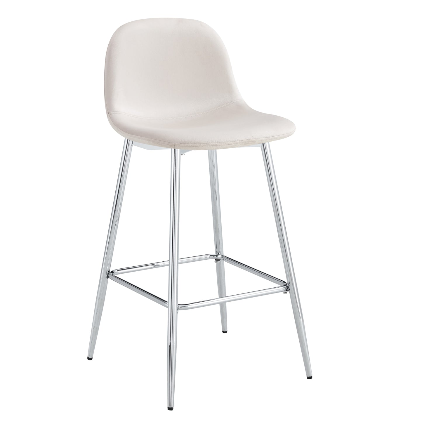 Tabouret de Bar Scandinave en Velours avec Pieds Chromés – Élégance et Confort