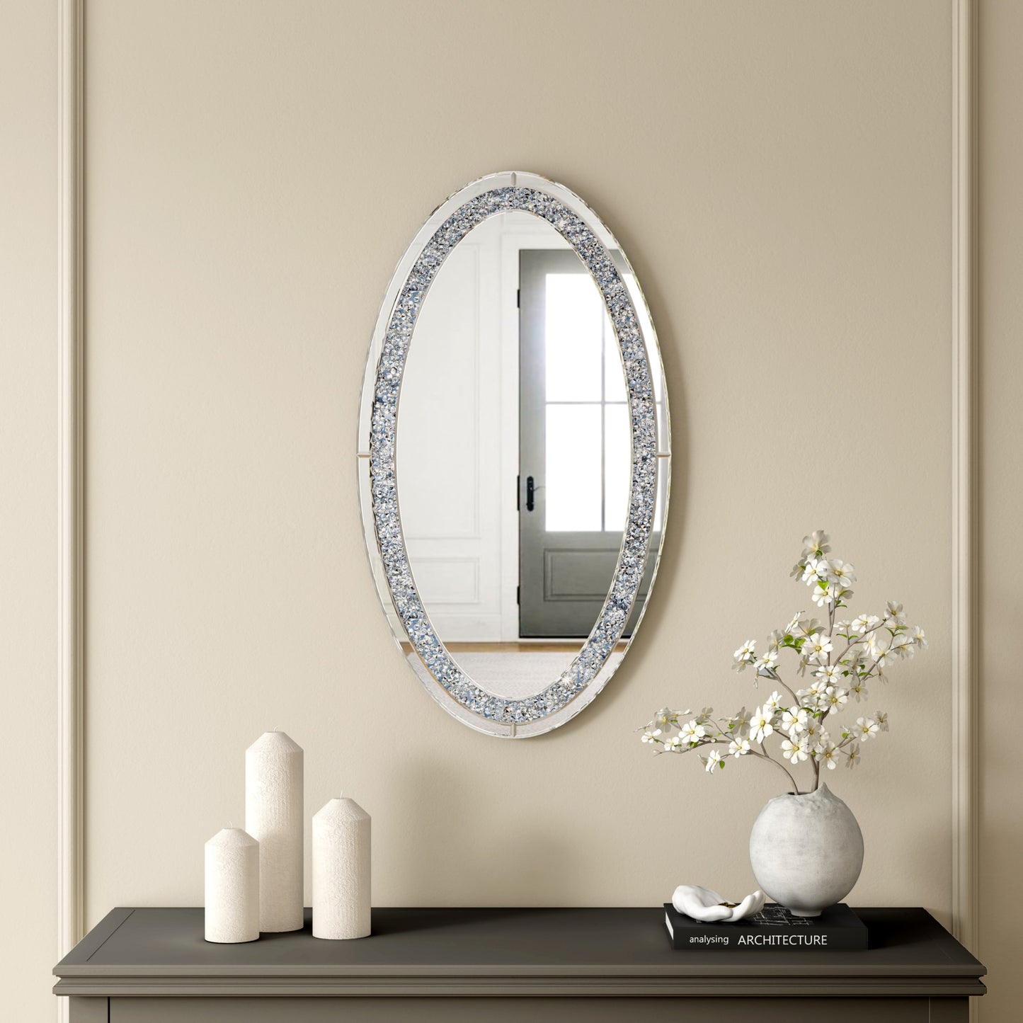 Miroir Éclat mural ovale 90x50 cm – Élégance et luminosité