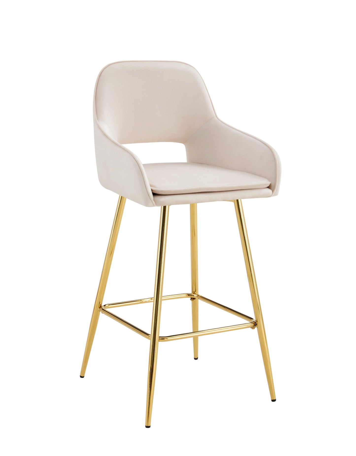 Tabouret de Bar Athena en Velours avec Pieds Gold – Luxe et Confort