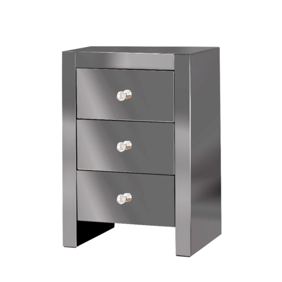 Chevet Giselle Miroir Gris 45x35x66 cm