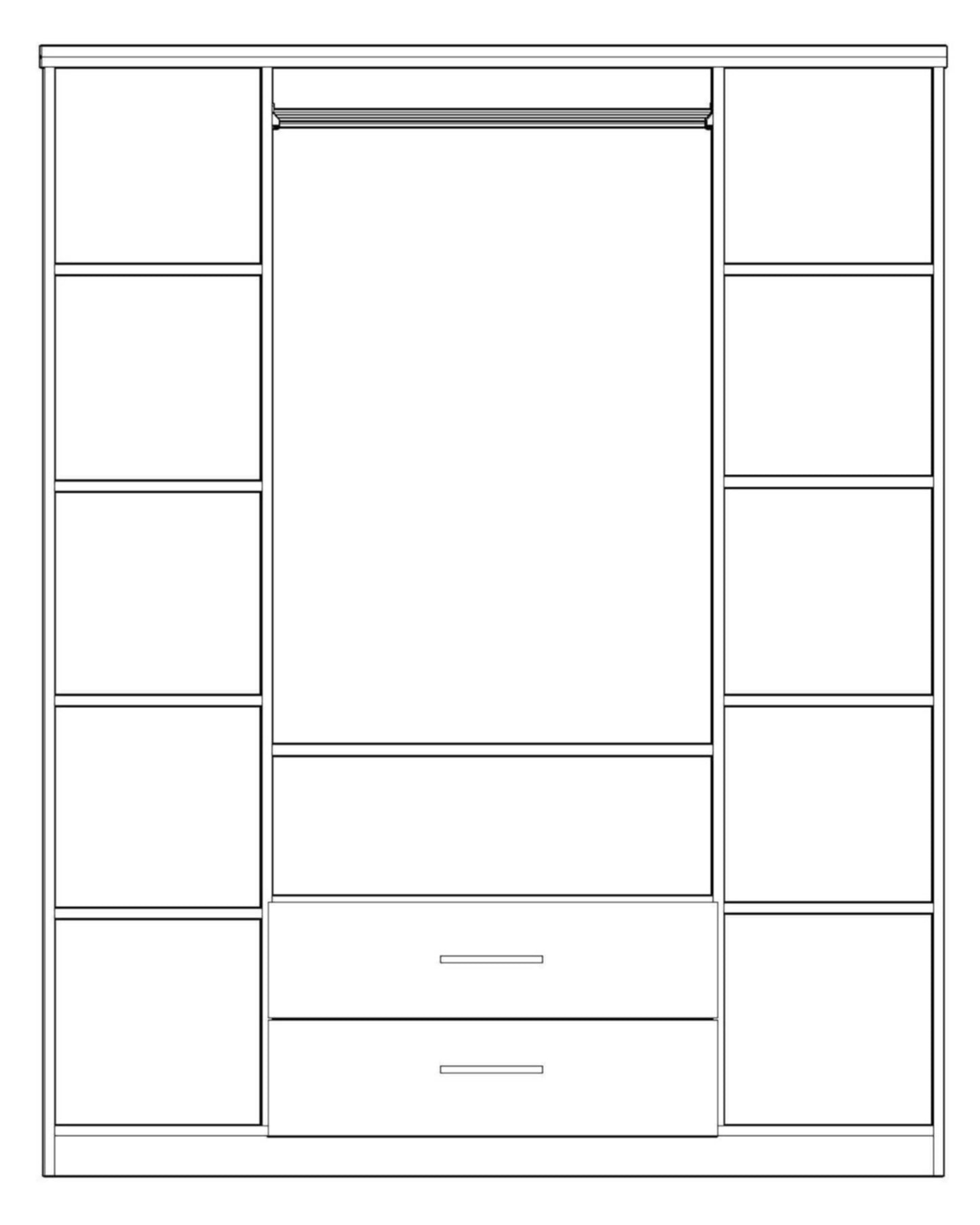Armoire Palma 160 cm à 4 portes coulissantes – Design moderne et rangement optimisé