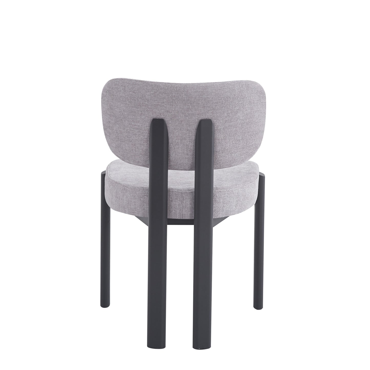 Chaise Baguette en Tissu Serge Chenille avec Pieds Métal Noir – Confort et Élégance