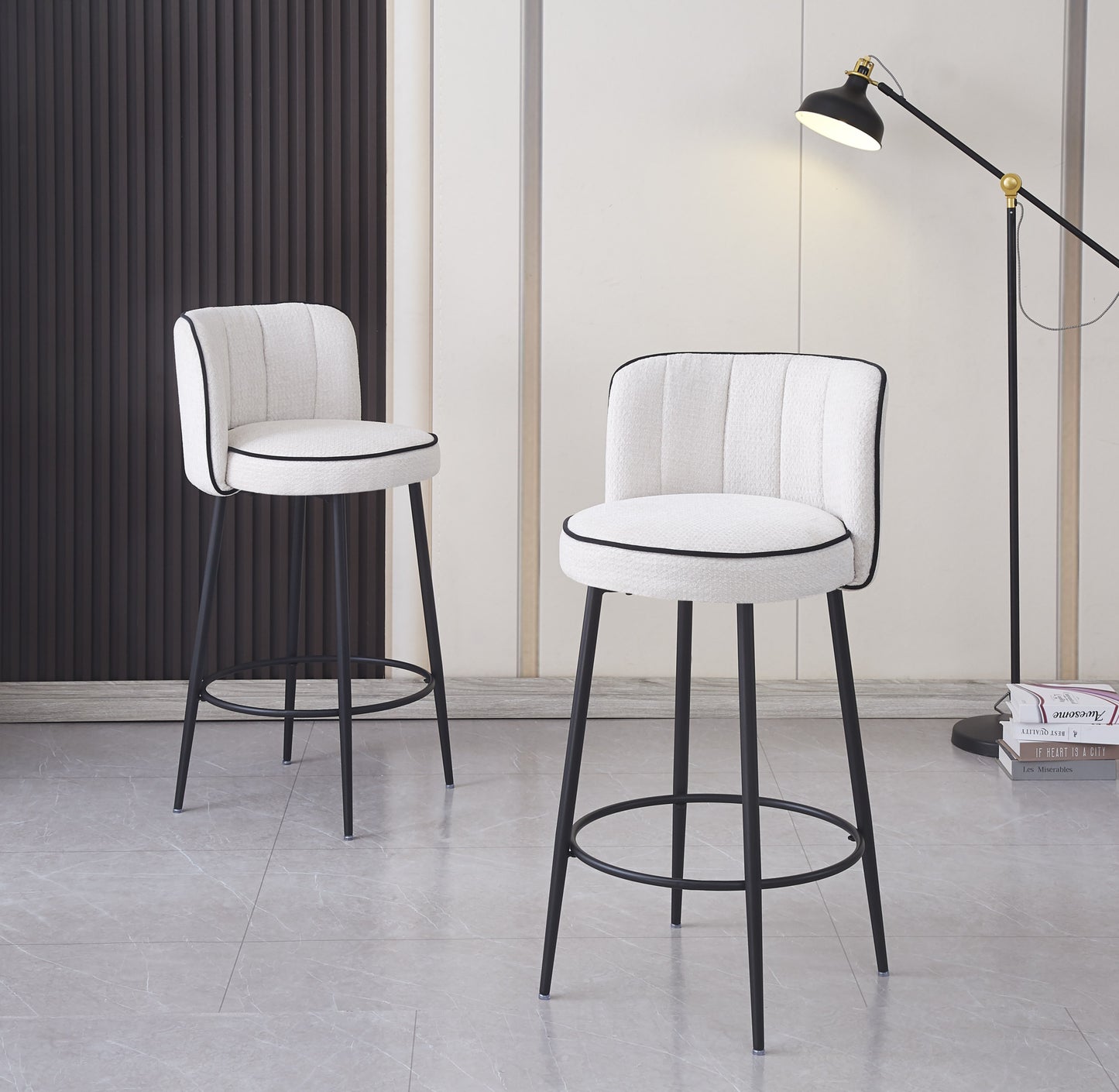 Tabouret de Bar Cathy avec Pieds en Métal Noir – Design Moderne et Confortable