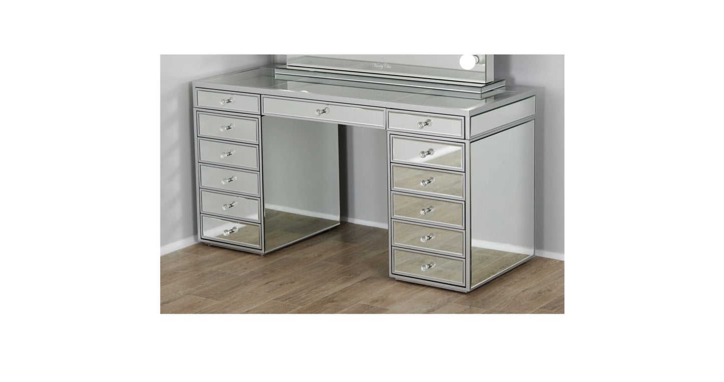 Coiffeuse 13 tiroirs 130x54,5x80 cm – Rangement et style pratique