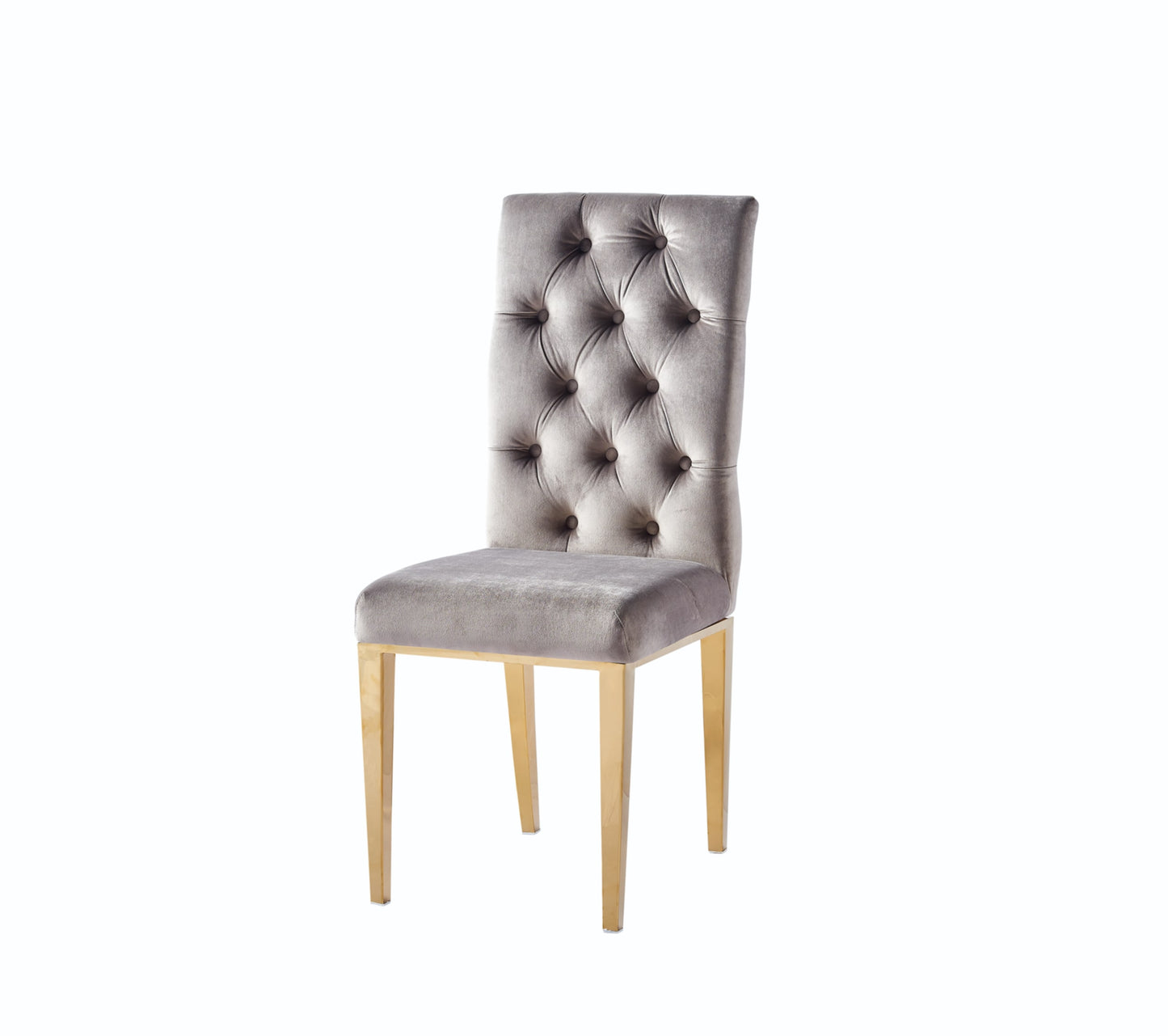 Chaise New Nevada Capitonnée en Velours avec Pieds Dorés – Luxe et Élégance