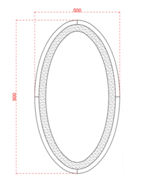 Miroir Éclat mural ovale 90x50 cm – Élégance et luminosité