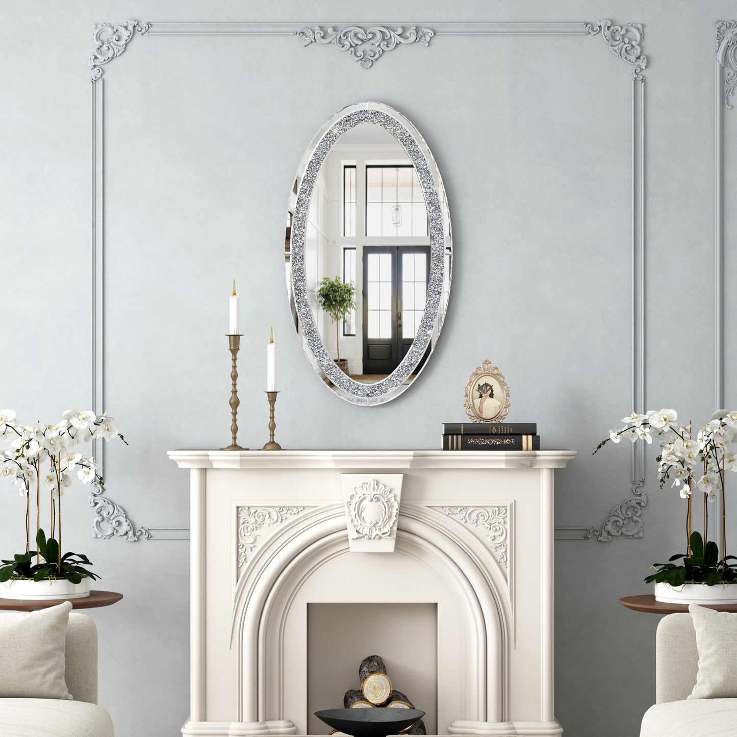 Miroir Éclat mural ovale 90x50 cm – Élégance et luminosité