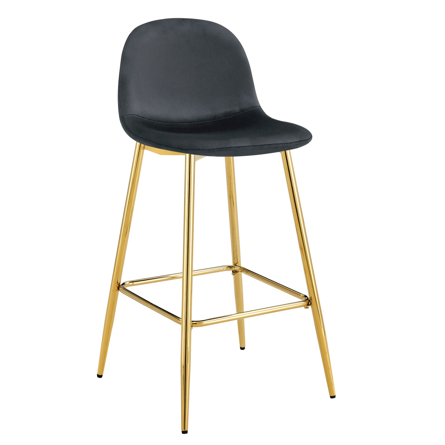 Tabouret de Bar Scandinave en Velours avec Pieds Dorés – Confort et Élégance