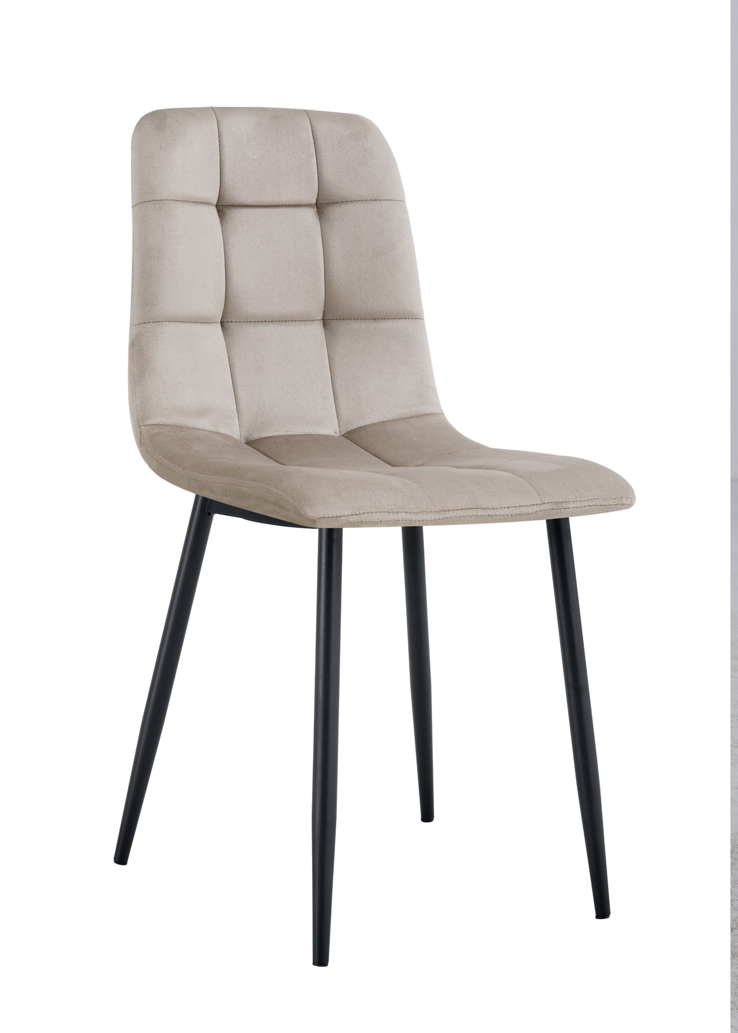 Chaise Elisa en Velours Noir avec Pieds Métal Noir – Élégance et Modernité