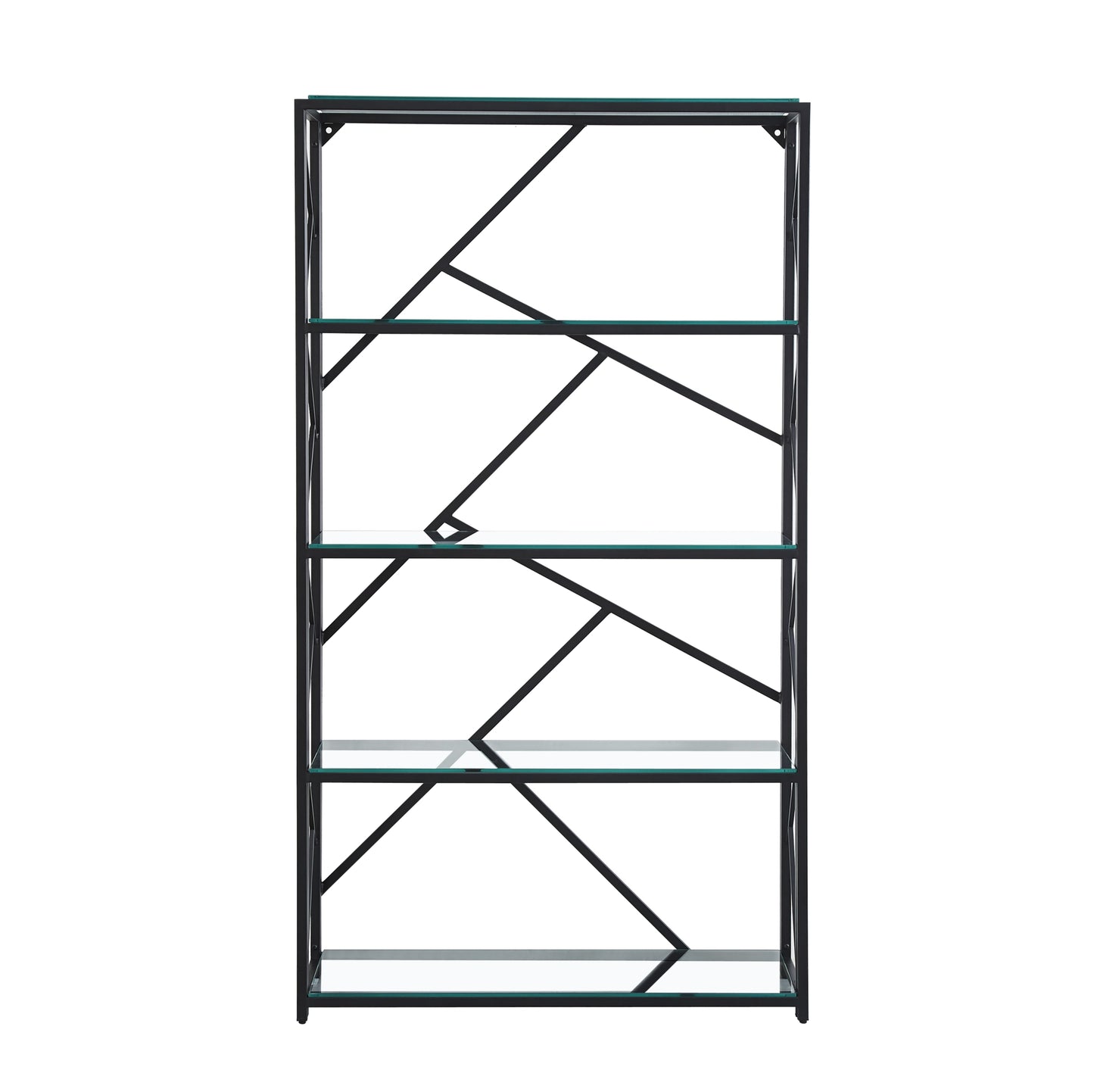 Étagère Geomag – Métal Noir & Plateaux Transparants 100x30x180 cm