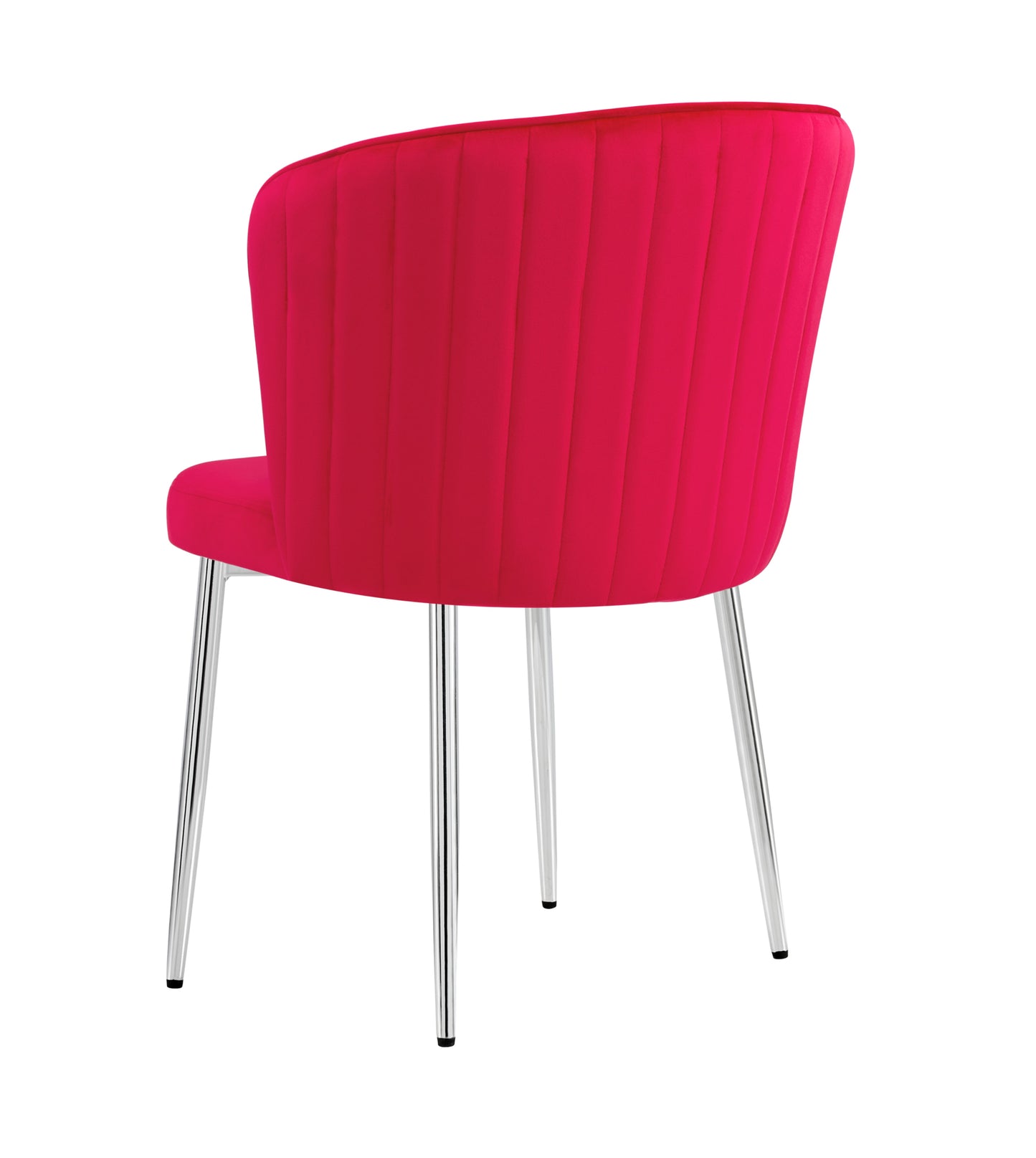 Chaise Diana en Velours Fuchsia avec Pieds Chromés – Élégance et Confort