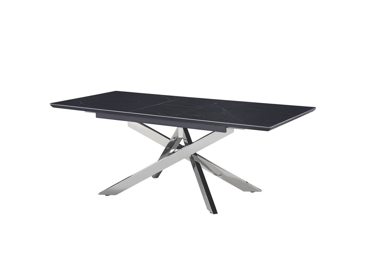 Table extensible Agathe – Plateau céramique et pieds design 160/200x90x75 cm