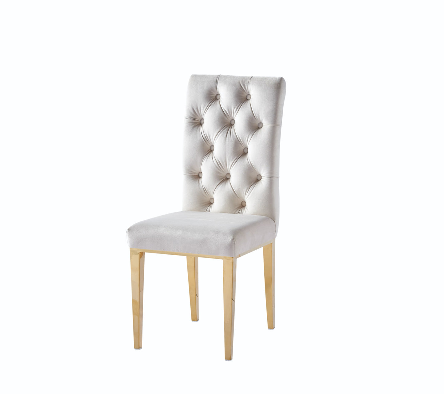 Chaise New Nevada Capitonnée en Velours avec Pieds Dorés – Luxe et Élégance