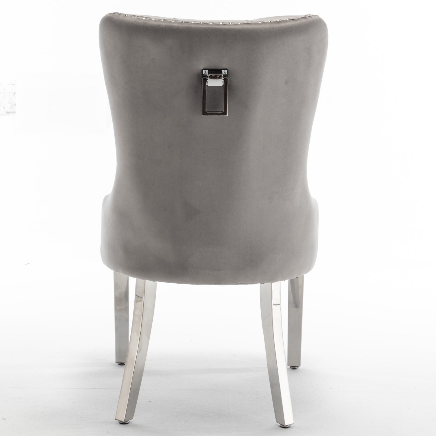 Chaise Poignée Rectangle en Velours avec Pieds Chromés – Élégance et Confort