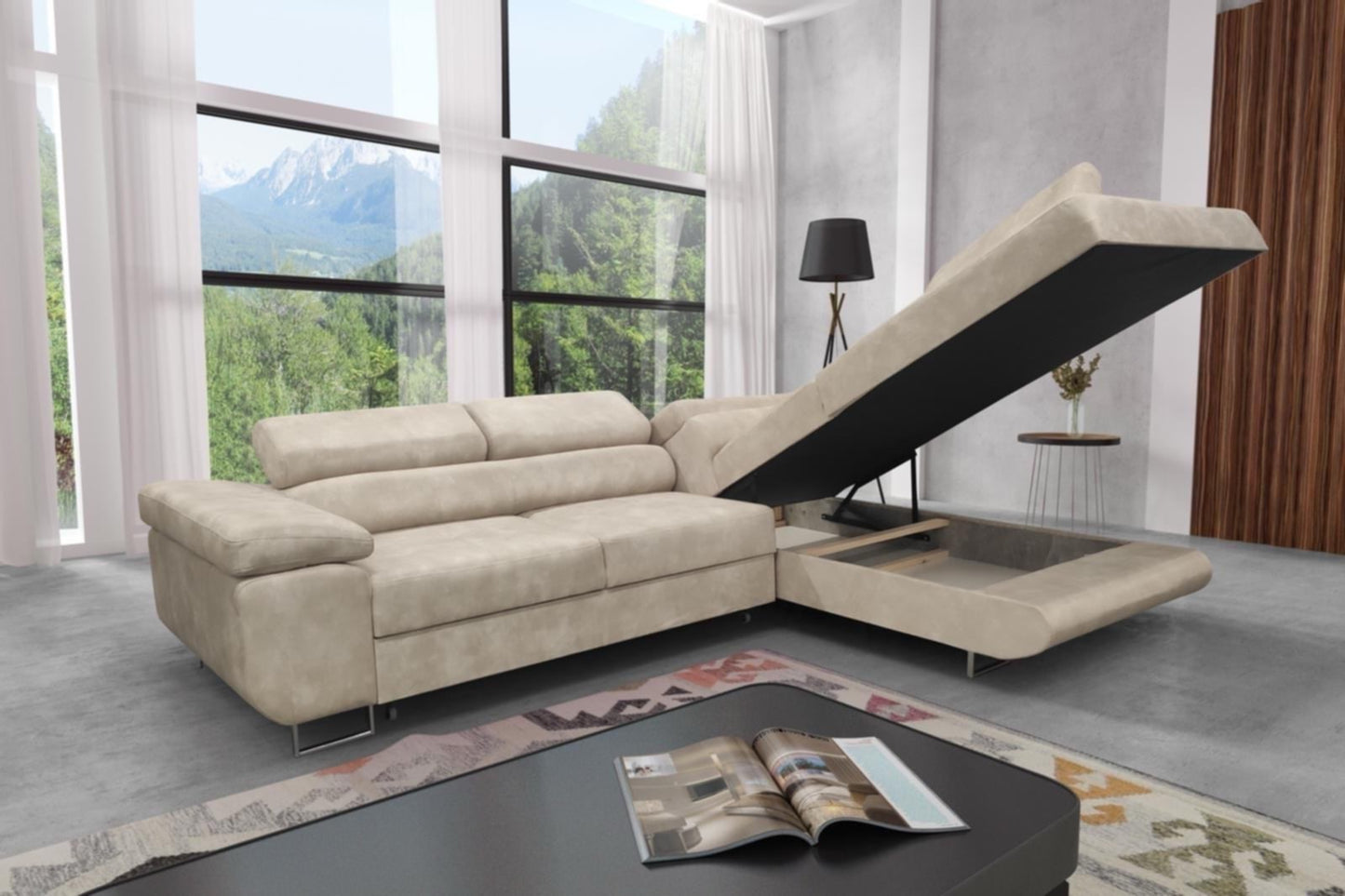 Canapé Toulouse – Angle droit convertible 275 x 205 cm