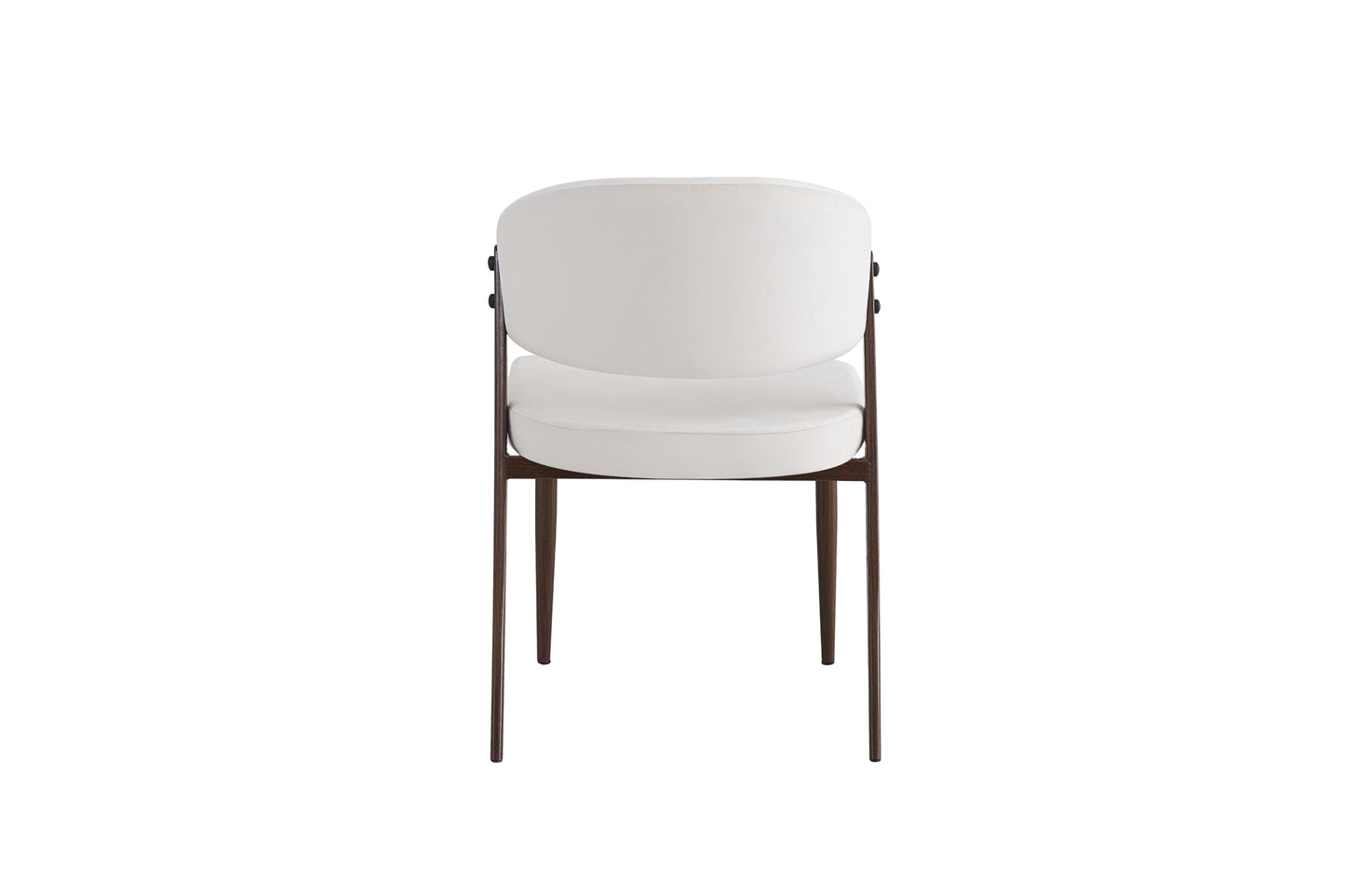 Chaise Lamia en Velours Beige avec Pieds Finition Noyer – Élégance et Confort