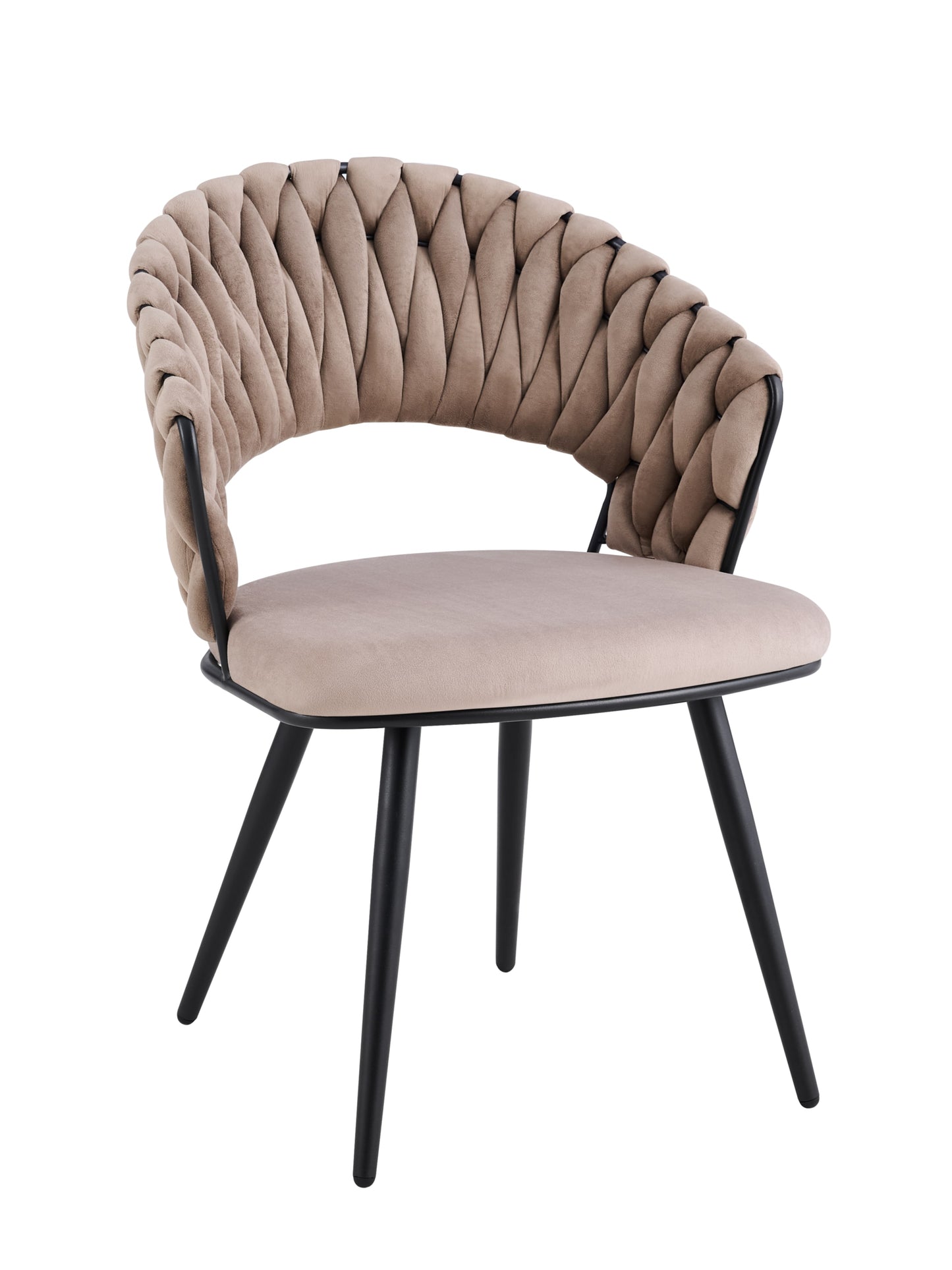 Chaise Carolina avec Pieds en Métal Noir – Élégance et Robustesse