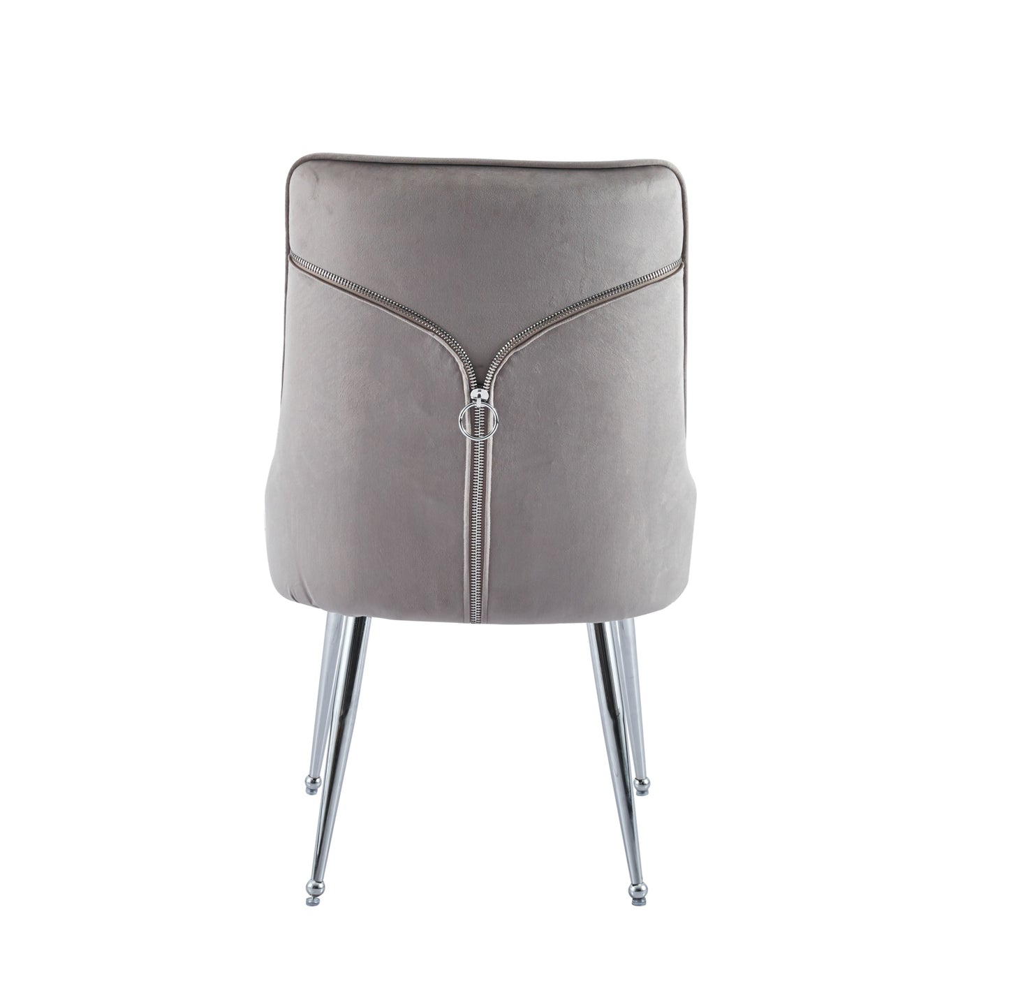 Chaise Zip en Velours avec Pieds Chromés – Confort et Style