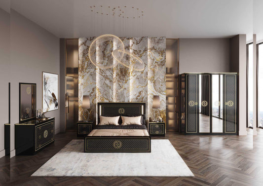 Chambre à coucher GUGI Soft noir – Élégance et confort moderne