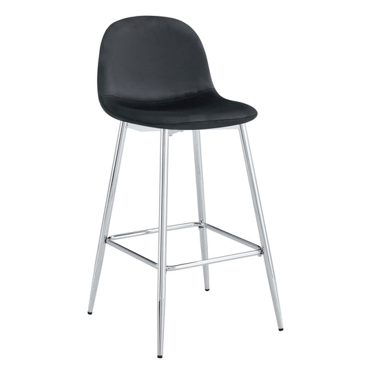 Tabouret de Bar Scandinave en Velours avec Pieds Chromés – Élégance et Confort