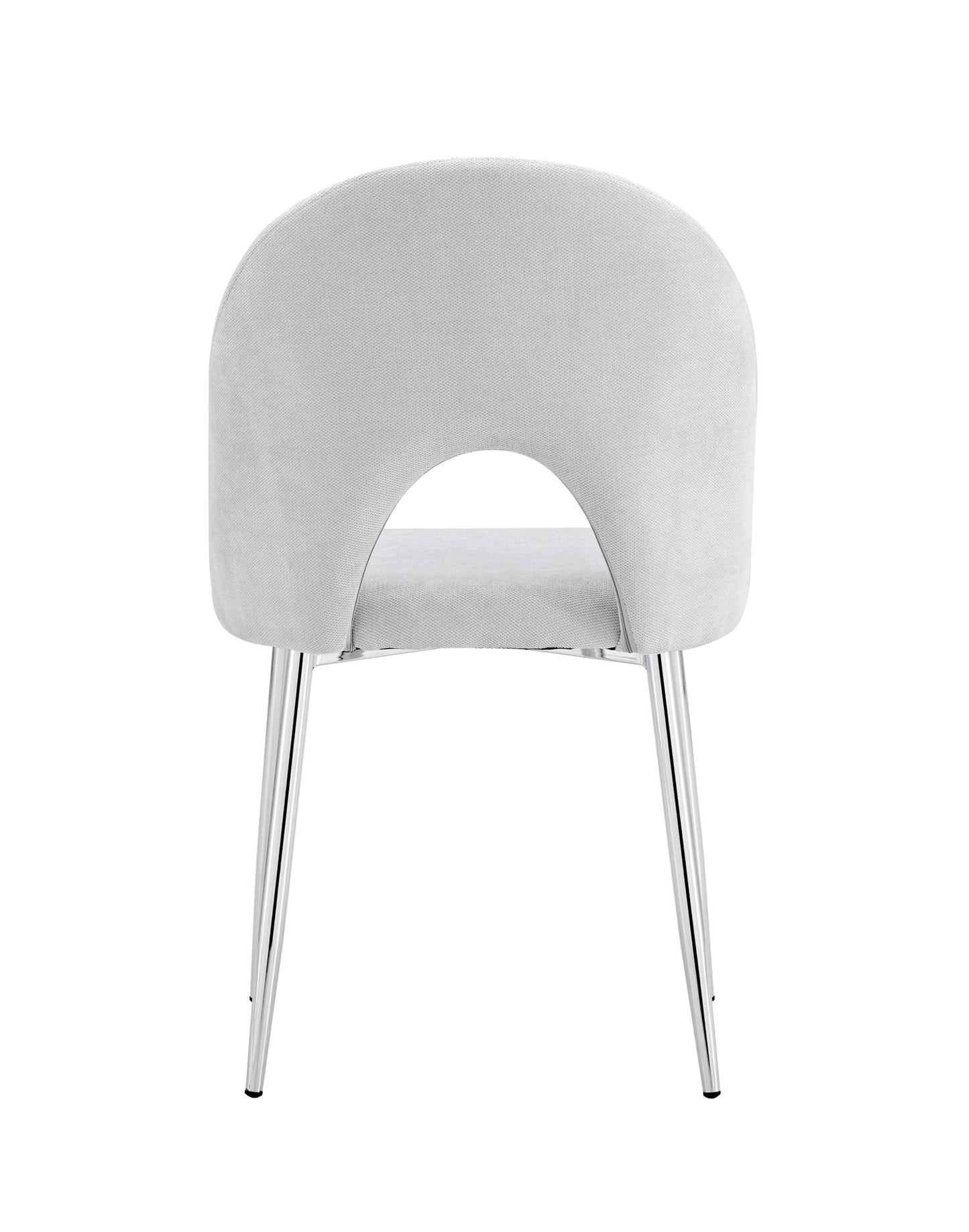 Chaise Teddy en Tissu Doudou avec Pieds Chromés – Douceur et Modernité